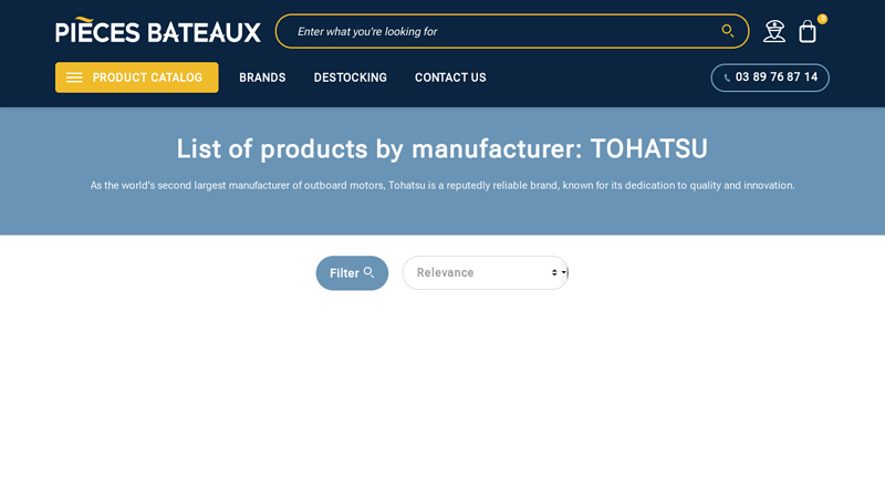 List of products by manufacturer: TOHATSU tohatsu outboard motor parts