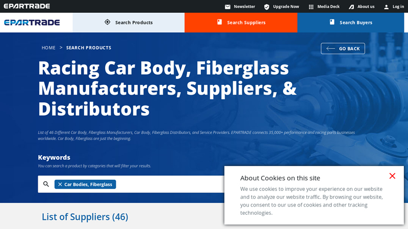 List of Racing Car Body, Fiberglass Manufacturers & Parts Suppliers certified auto body parts