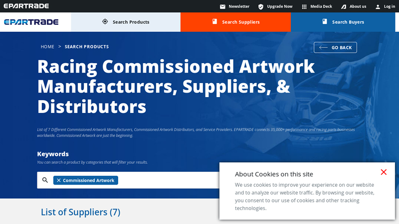 List of Racing Commissioned Artwork Manufacturers & Parts Suppliers car parts artwork