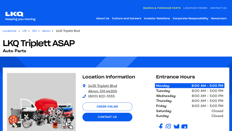 LKQ Triplett ASAP Auto Parts used auto parts akron ohio