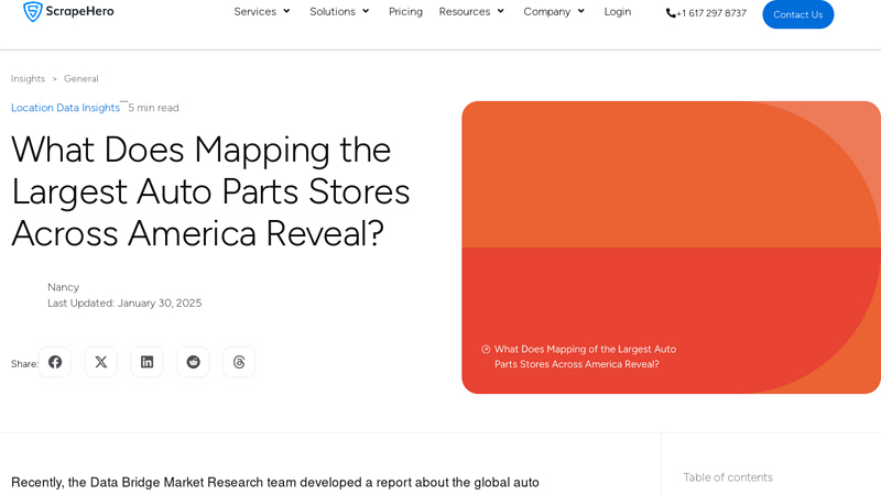 Location Analysis of the Largest Auto Parts Stores in the US car parts dealer near me