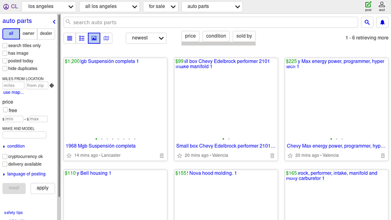 los angeles auto parts for sale craigslist auto parts for sale