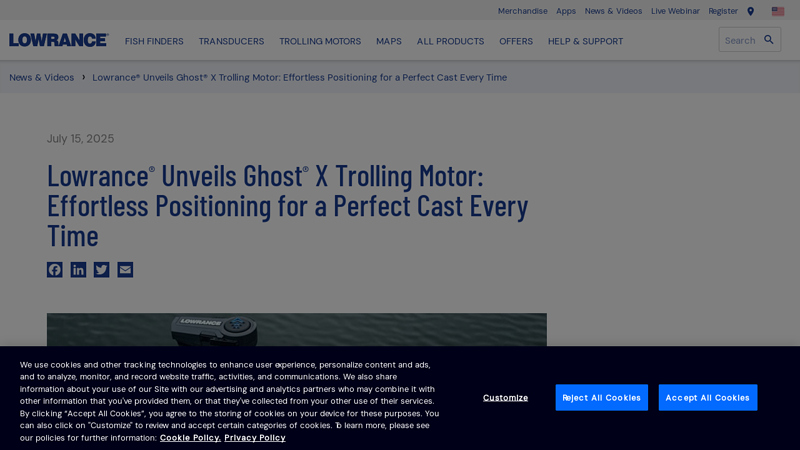 Lowrance® Unveils Ghost® X Trolling Motor lowrance ghost trolling motor parts