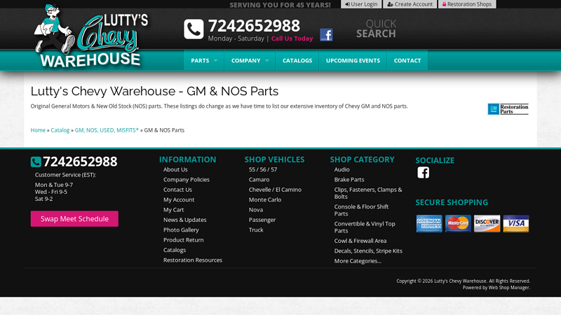 Lutty's Chevy Warehouse 65 chevy truck parts