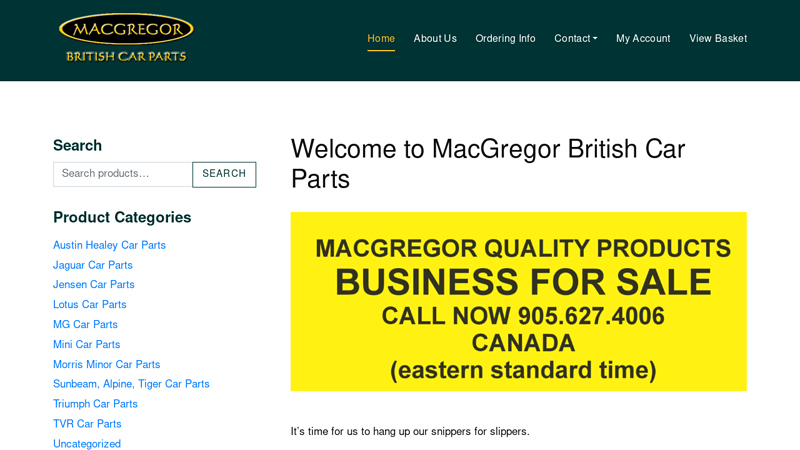 MacGregor British Car Parts tr6 car parts