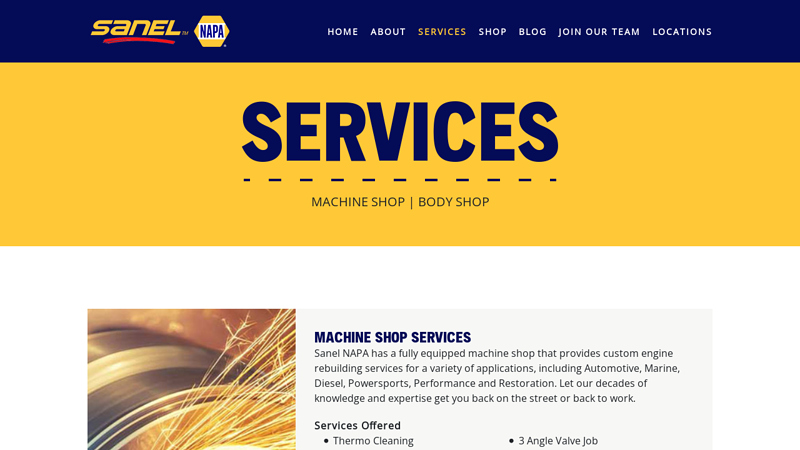 Machine Shop Services sanel auto parts