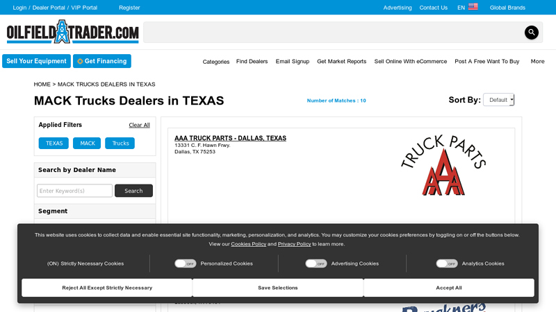 MACK Trucks Dealers in TEXAS aaa truck parts & sales