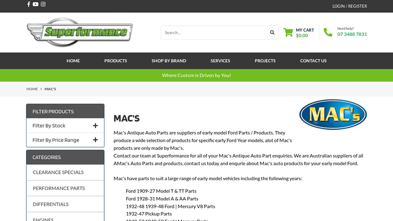 Mac's Antique Auto Parts Australia mac's auto parts