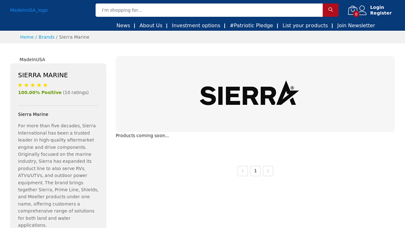 Made In USA sierra outboard motor parts