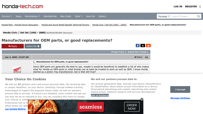 Manufacturers for OEM parts, or good replacements? honda motorcycles parts oem