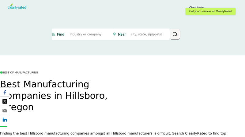 Manufacturing Companies in Hillsboro, OR auto parts hillsboro