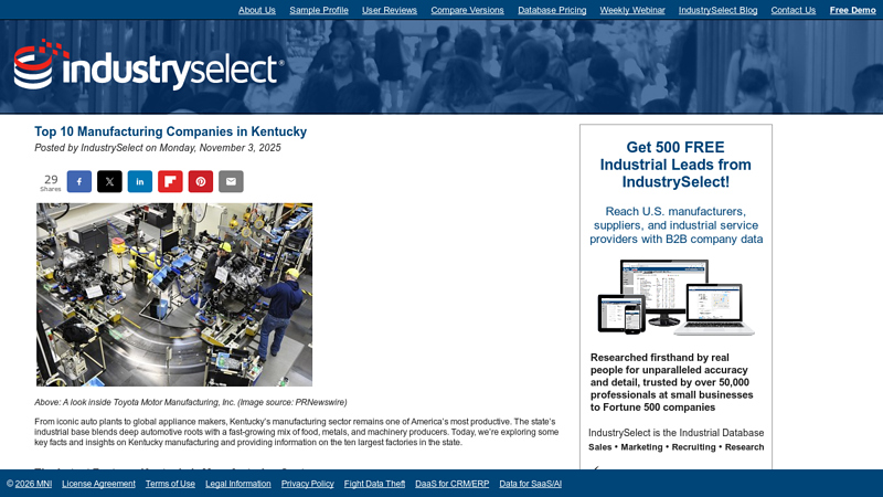 Manufacturing Companies in Kentucky car parts louisville ky