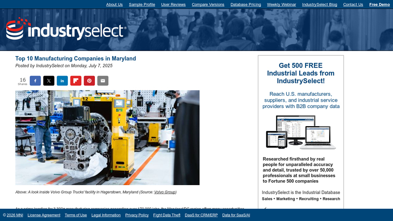 Manufacturing Companies in Maryland car parts baltimore md