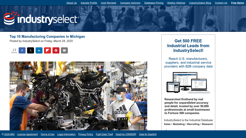 Manufacturing Companies in Michigan auto parts employment