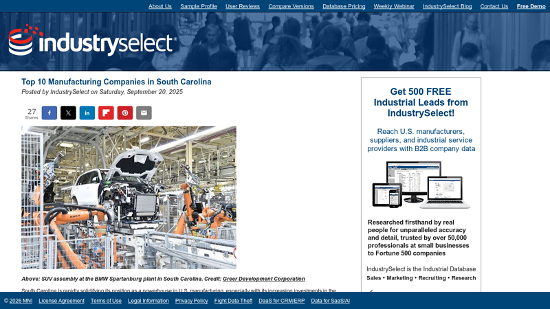 Manufacturing Companies in South Carolina southern truck parts