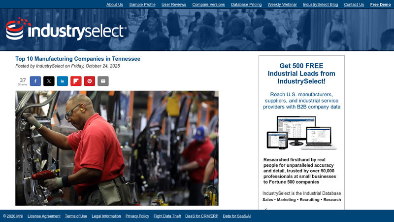 Manufacturing Companies in Tennessee auto parts memphis tn