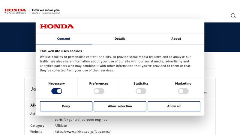 Manufacturing (Components) - Honda Global plaza honda parts