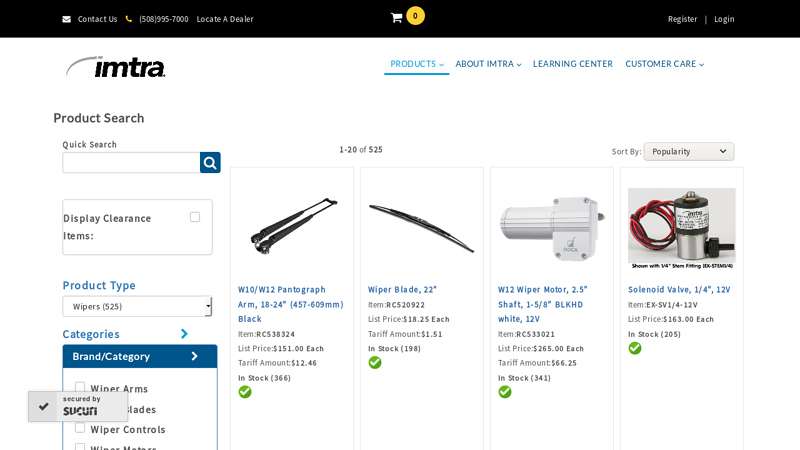 Marine Windshield Wiper Systems car wiper parts