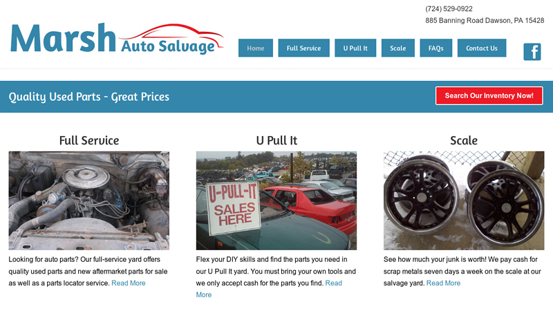 Marsh Auto Salvage used car parts pittsburgh pa