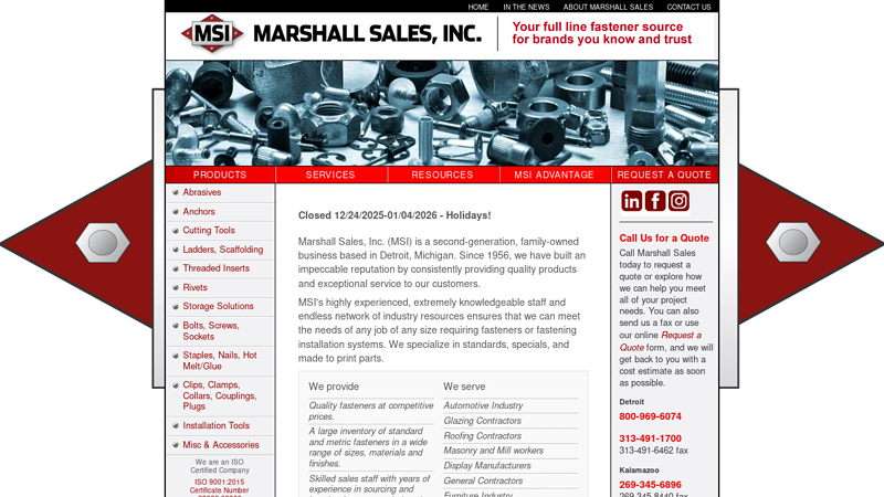 Marshall Sales, Inc., Your full line fastener source for brands you ... marshalls auto parts