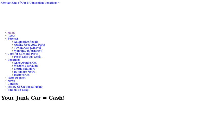 Maryland Junkyards & Auto Salvage used auto parts maryland