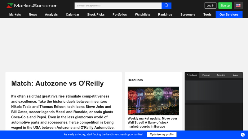 Match: Autozone vs O'Reilly o'reilly auto parts vs autozone