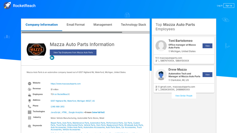 Mazza Auto Parts Information mazza auto parts waterford
