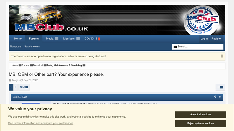 MB, OEM or Other part? Your experience please. mercedes car parts