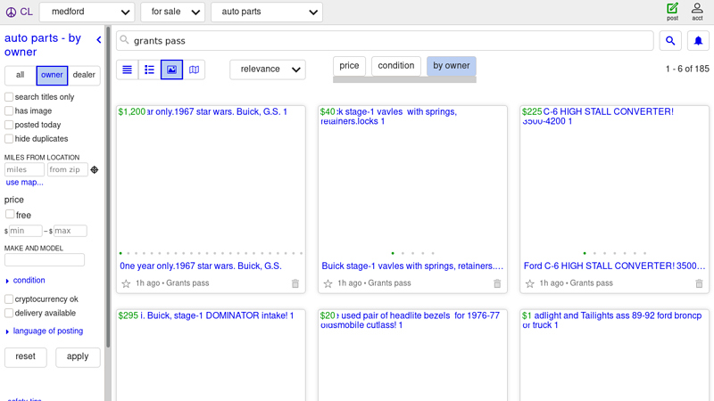 medford auto parts for sale by owner 