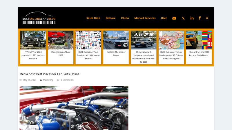 Media post auto parts websites