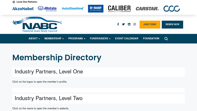 Membership Directory national auto body parts