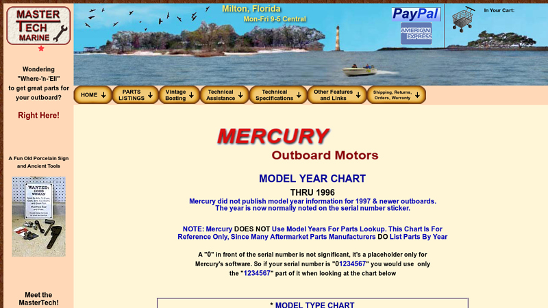 MERCURY OUTBOARD MODEL YEAR GUIDE 60 HP old mercury outboard motor parts
