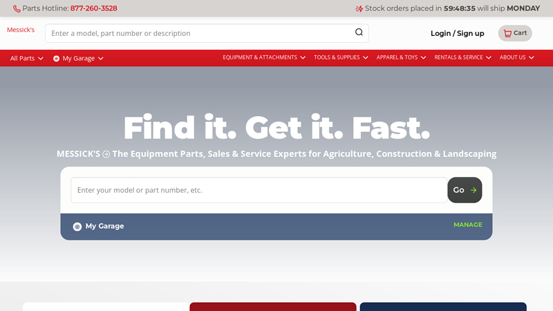 Messicks Auto Parts tractor parts shop