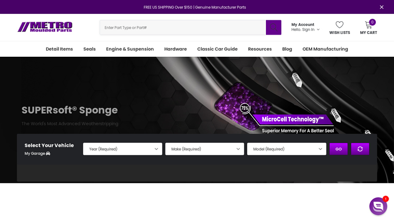 Metro Moulded Parts weather strip car parts