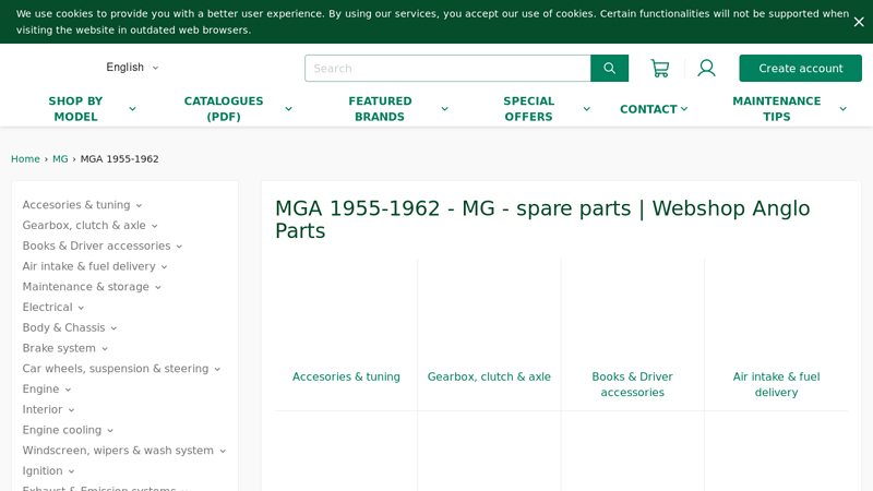 MGA 1955-1962 - MG - spare parts mga car parts