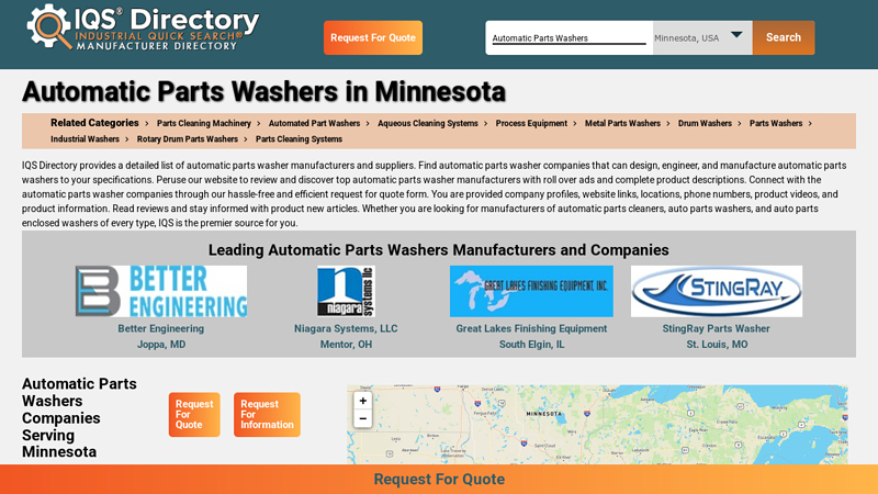 Minnesota Automatic Parts Washer Companies st paul park auto parts mn