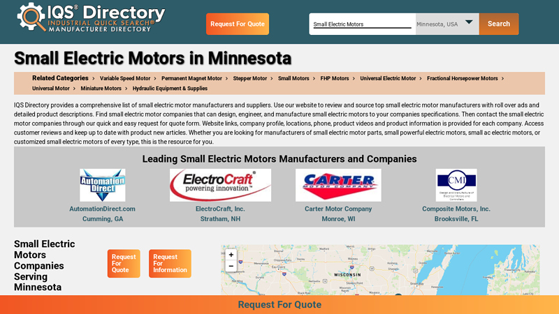 Minnesota Small Electric Motor Manufacturers motor parts winona