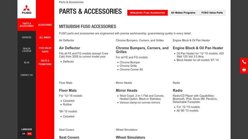 Mitsubishi Fuso Parts & Accessories mitsubishi truck parts