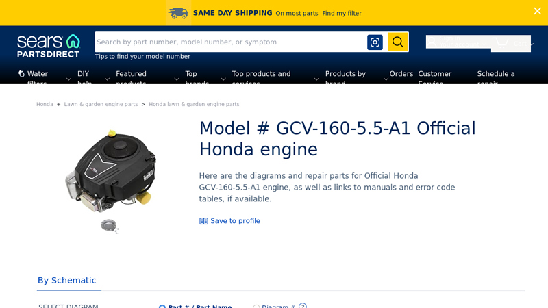 Model # GCV honda gcv 160 parts