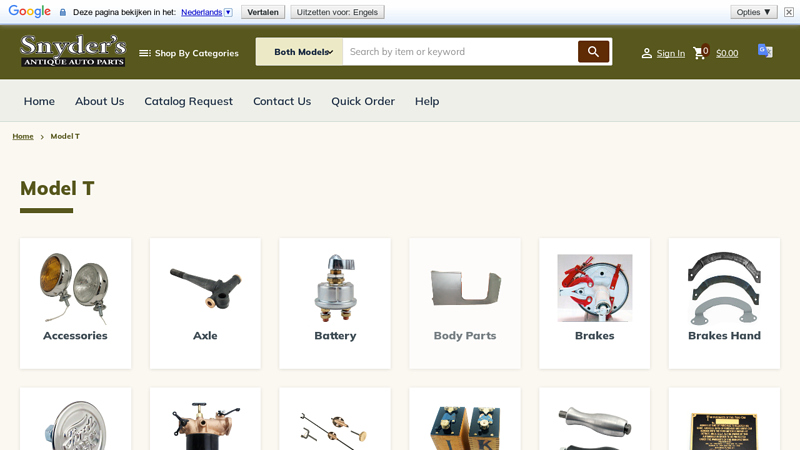 Model T model t car parts