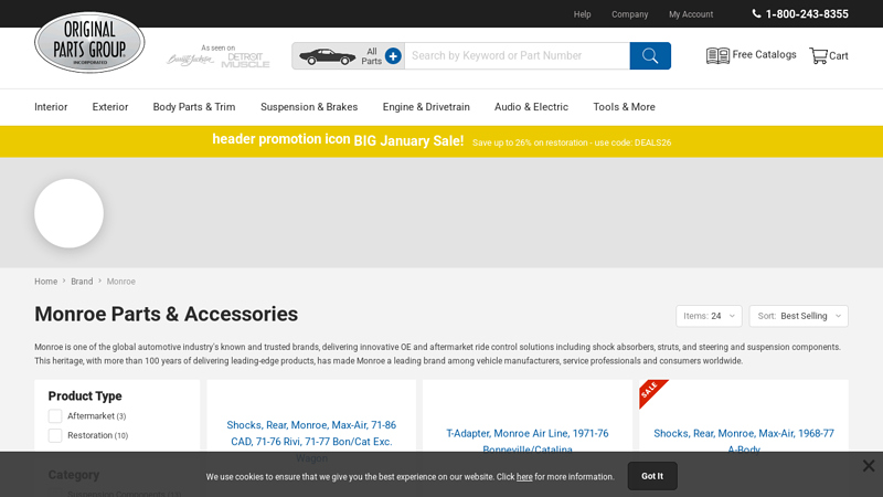 Monroe Parts & Accessories @ OPGI.com monroe auto parts