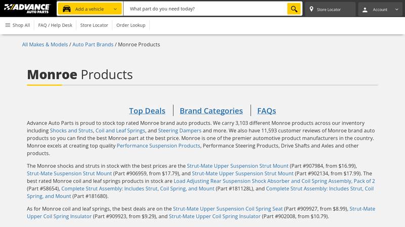 Monroe Products monroe auto parts