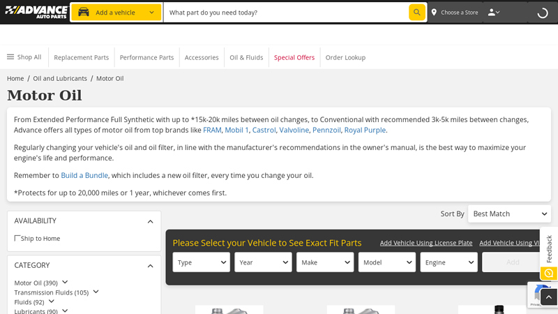 Motor Oil advance auto parts oil