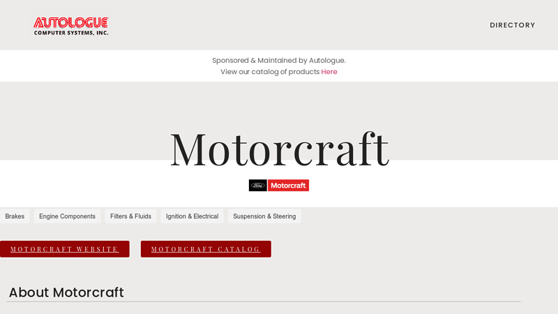 Motorcraft ford motorcraft parts