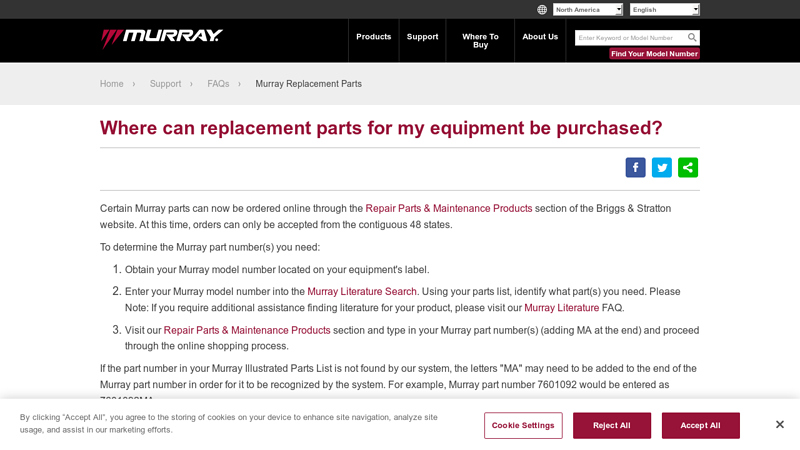Murray replacement parts murray's auto parts
