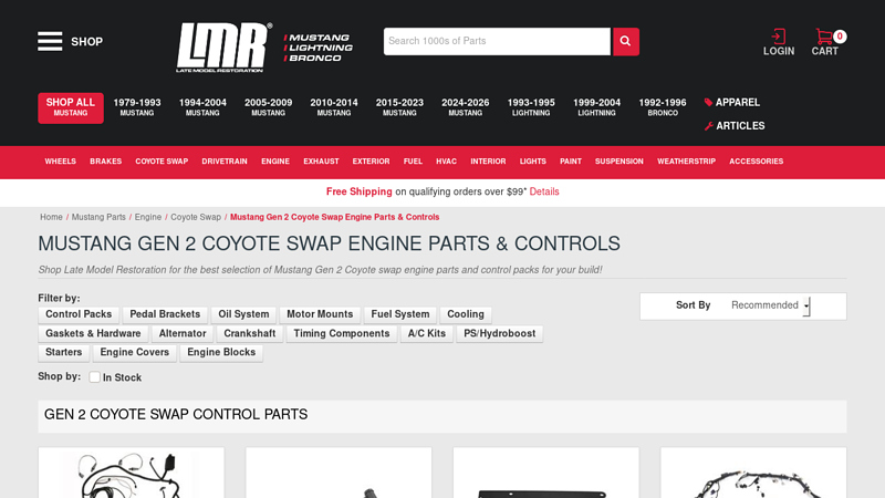 Mustang Gen 2 Coyote Swap Engine Parts & Controls coyote truck parts