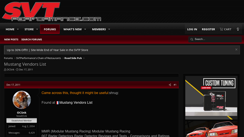 Mustang Vendors List ford mustang performance parts