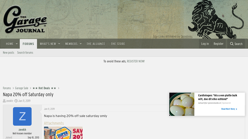 Napa 20% off Saturday only napa auto parts discount code