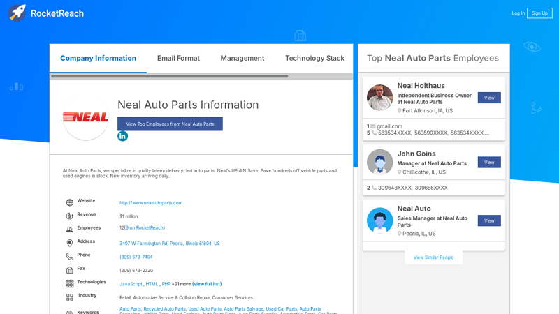 Neal Auto Parts Information neal auto parts