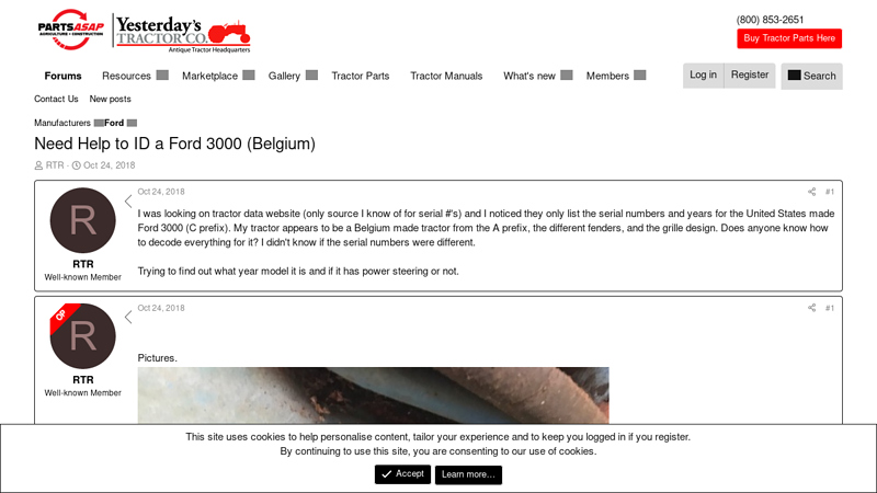 Need Help to ID a Ford 3000 (Belgium) ford 3000 parts